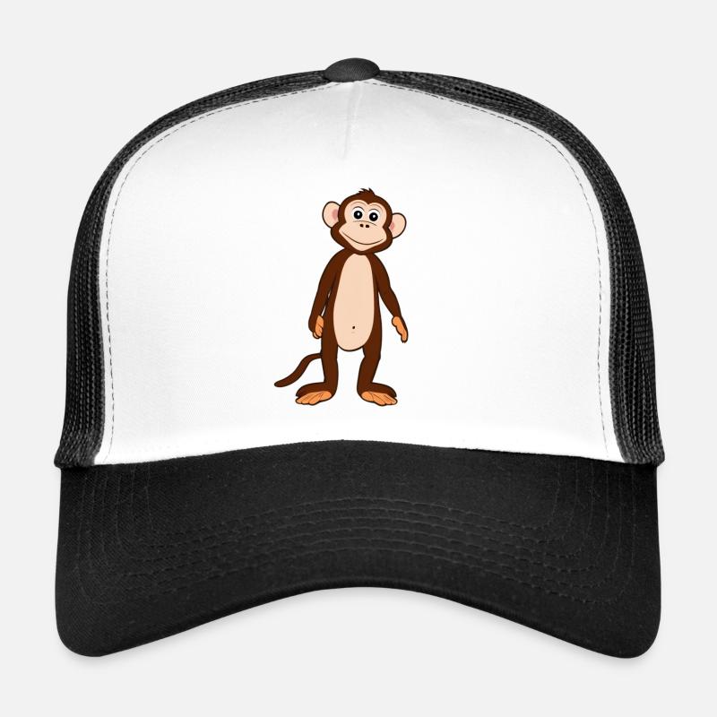 Affe - Trucker Cap - Weiß/Schwarz