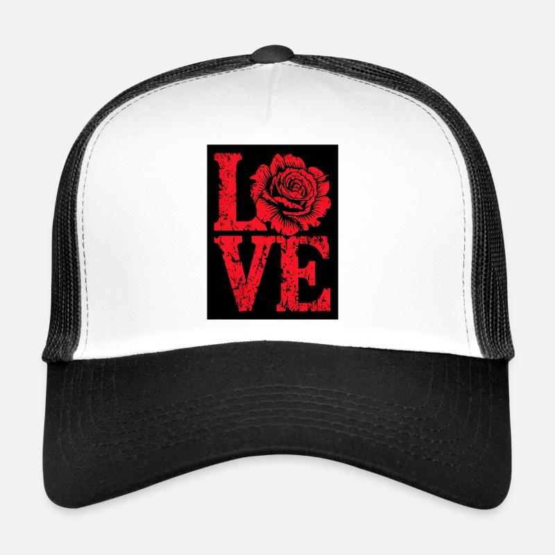 Love - Trucker Cap - Weiß/Schwarz