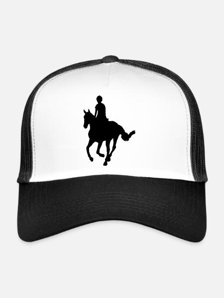Cavalier à cheval - Casquette trucker  - blanc/noir - Devant