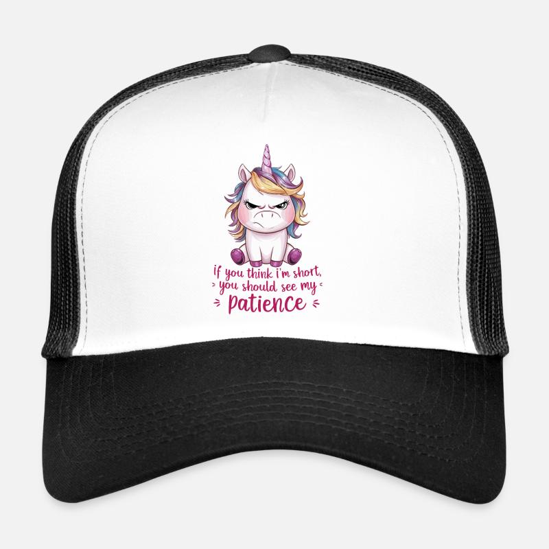 Süsses kleines Einhorn am Ende mit der Geduld - Trucker Cap - Weiß/Schwarz