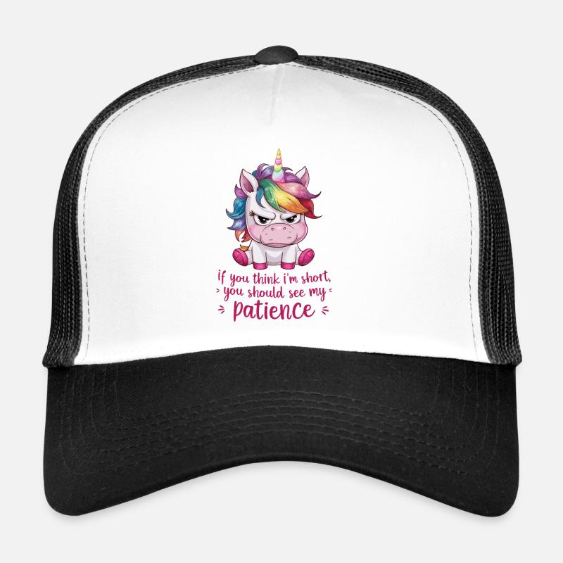 Süsses kleines Einhorn am Ende mit der Geduld - Trucker Cap - Weiß/Schwarz