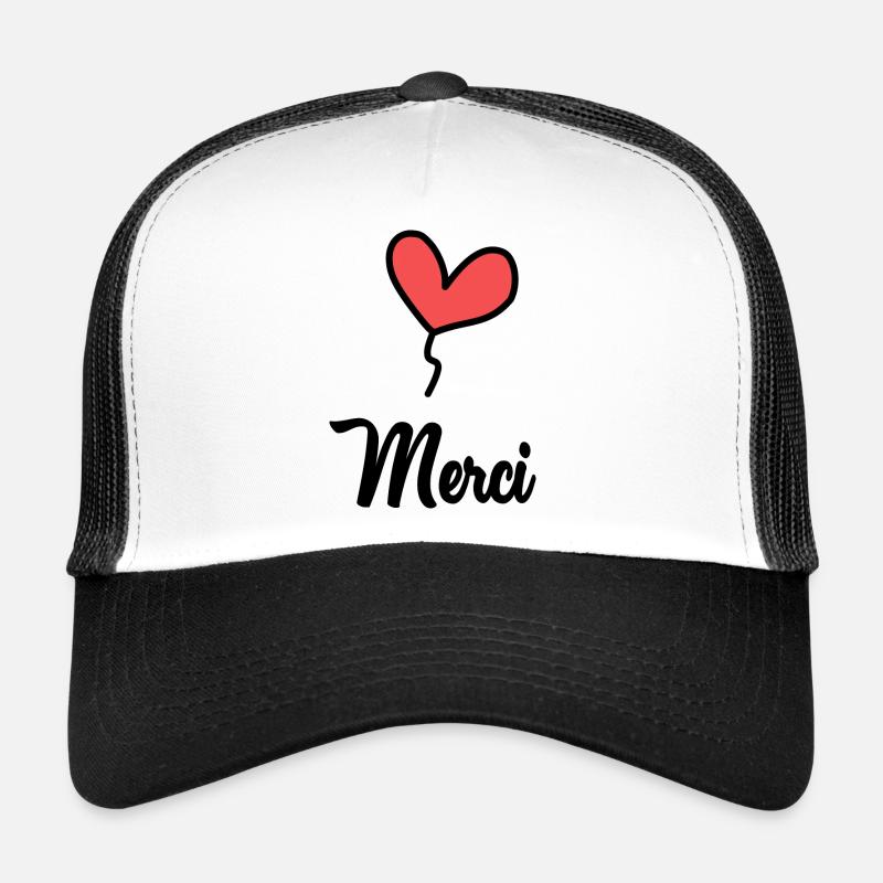 MAÎTRESSE. MAITRE. MERCI. MERCI MAÎTRESSE - Casquette trucker  - blanc/noir