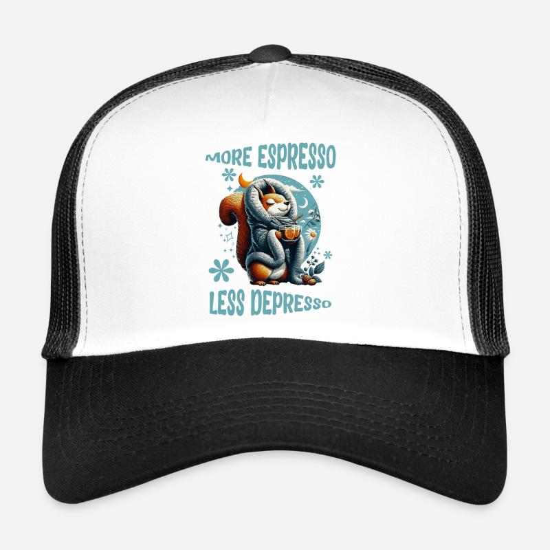 More Espresso Less Depresso - Trucker Cap - white/black