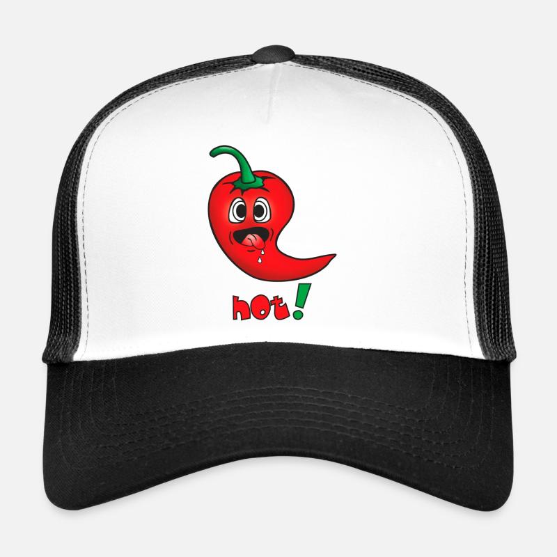 Piment rouge vif - émoticône drôle - chaud Casquette trucker 