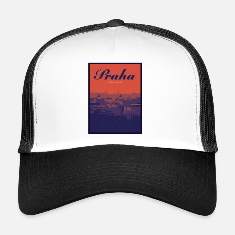 Paysage urbain en gradient de Praha Casquette trucker 