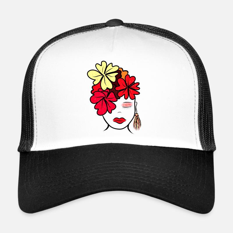 Botanische Blume Collage Druck Trucker Cap