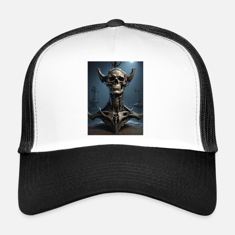 Squelette en acier avec cornes Casquette trucker 