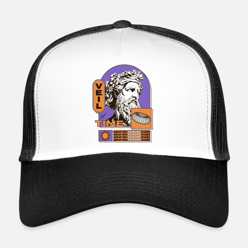Trend Collage Design - Trucker Cap - Weiß/Schwarz