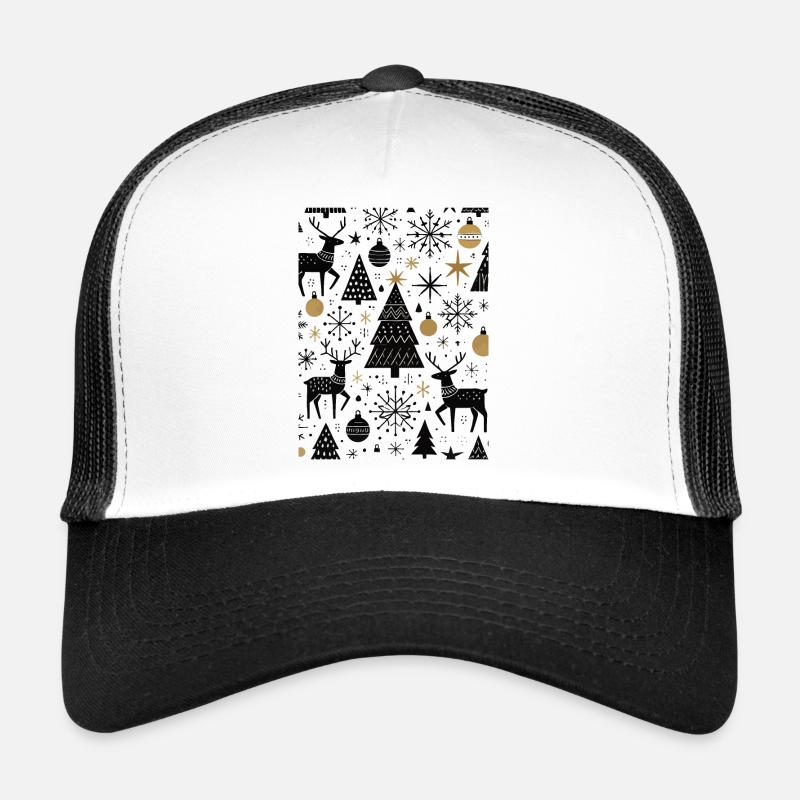 Éléments de Noël scandinaves et arbres d’hiver Casquette trucker 