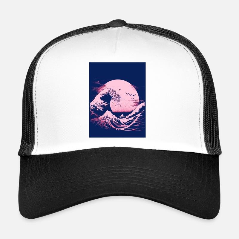 The Great Wave in Blue and Pink Trucker Cap