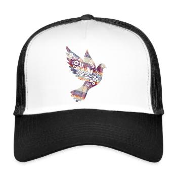 Dove of Peace Dove Turtle Dove Tartan Bird - Trucker Cap - white/black - Front