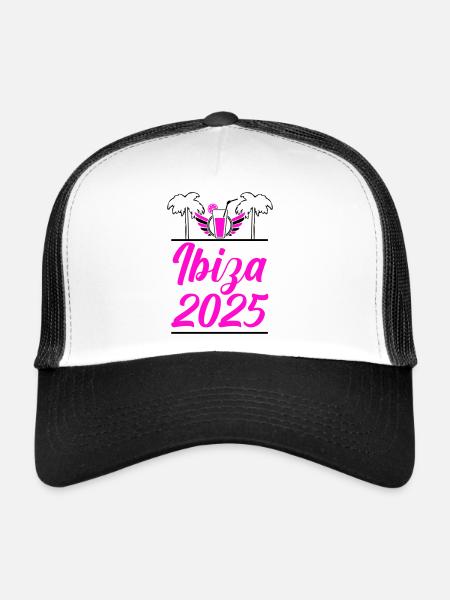Ibiza 2025 - Casquette trucker  - blanc/noir - Devant