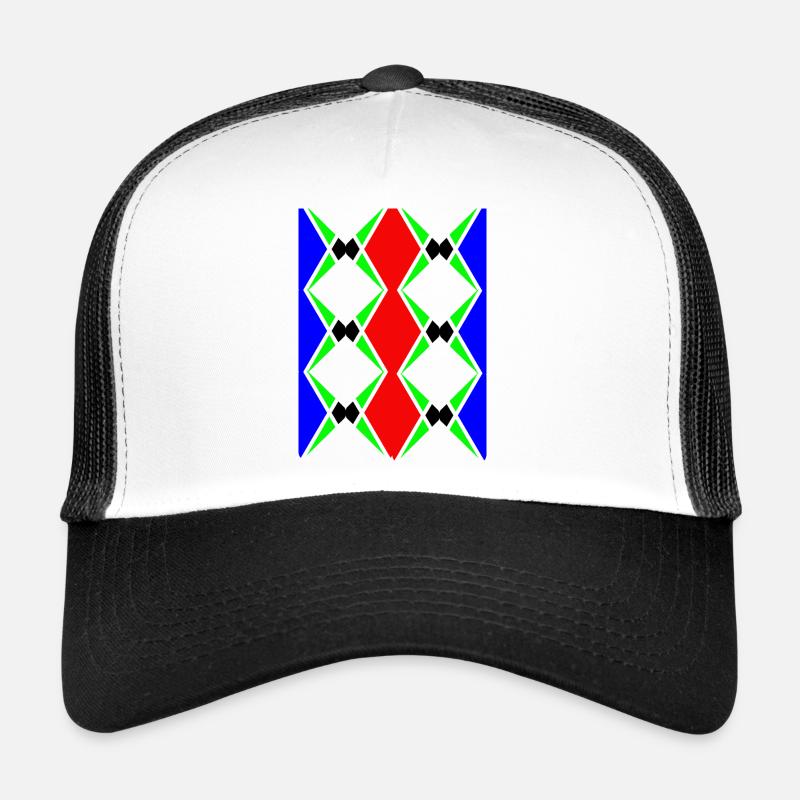 Multicolored unique design - Trucker Cap - white/black