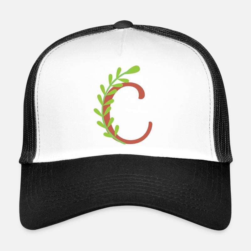 Elégante lettre 'C' avec des fleurs Casquette trucker 