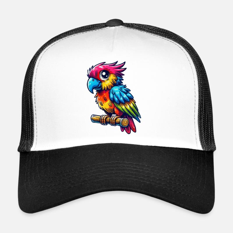 papagei - Trucker Cap - Weiß/Schwarz
