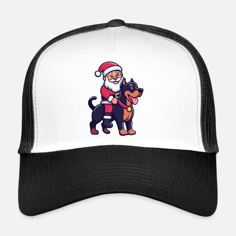 Doberman chien Père Noël dessin animé Casquette trucker 