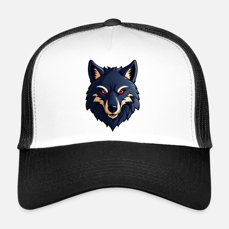 Cartoon Comic Cooler Mascot Wolf - Trucker Cap - Weiß/Schwarz