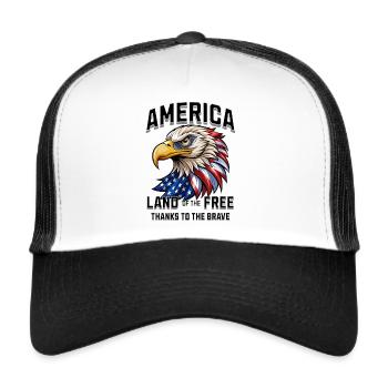 America Land Of Free - Trucker Cap - white/black - Front