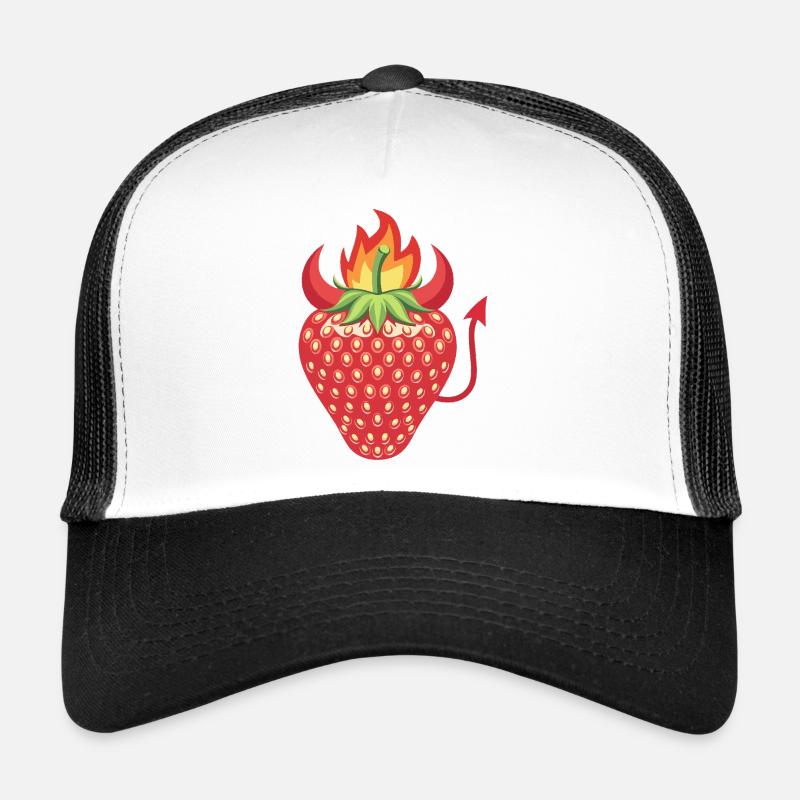 Teuflische Erdbeere - Trucker Cap - Weiß/Schwarz