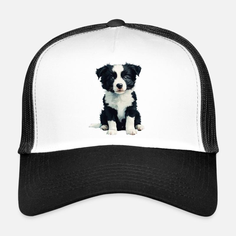 Border Collie Baby - Trucker Cap - Weiß/Schwarz