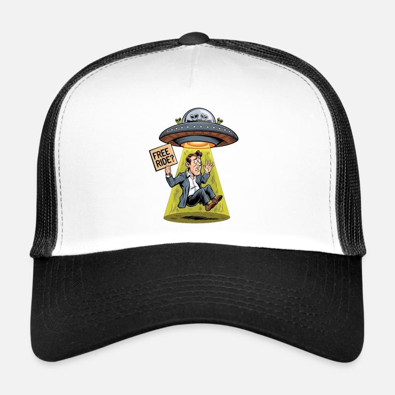 Space Hitchhiking – funny UFO graphics Trucker Cap