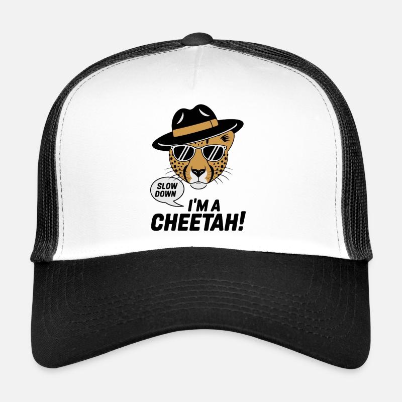 Slow Down Cheetah - Trucker Cap - white/black