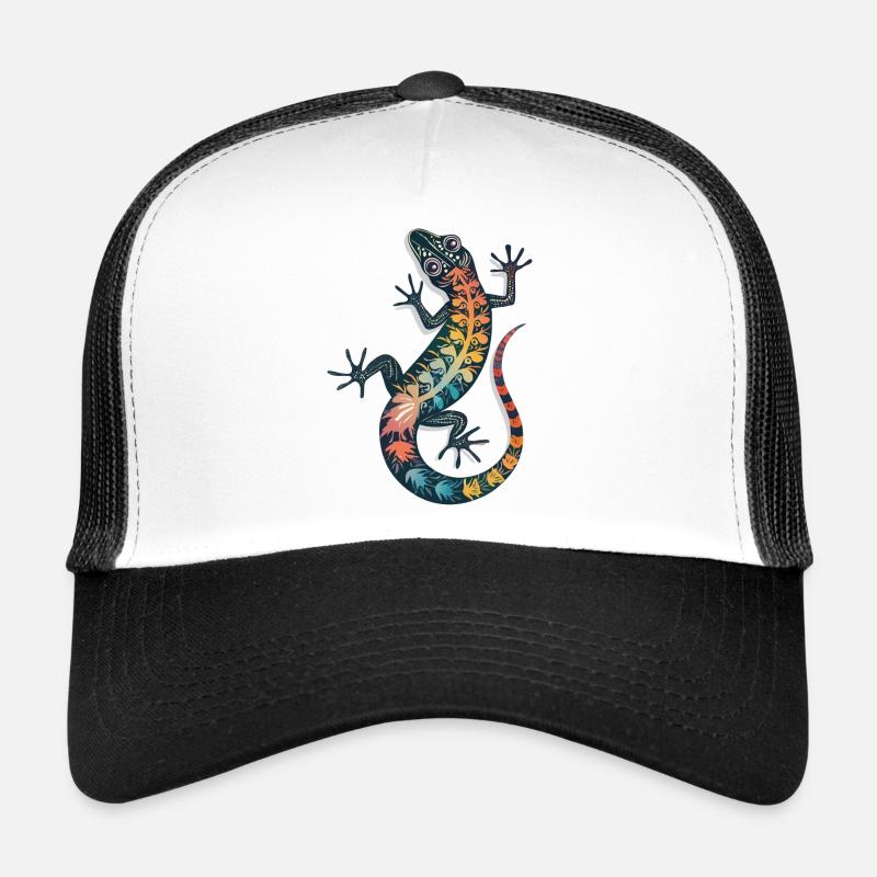 GECKO - Trucker Cap - Weiß/Schwarz
