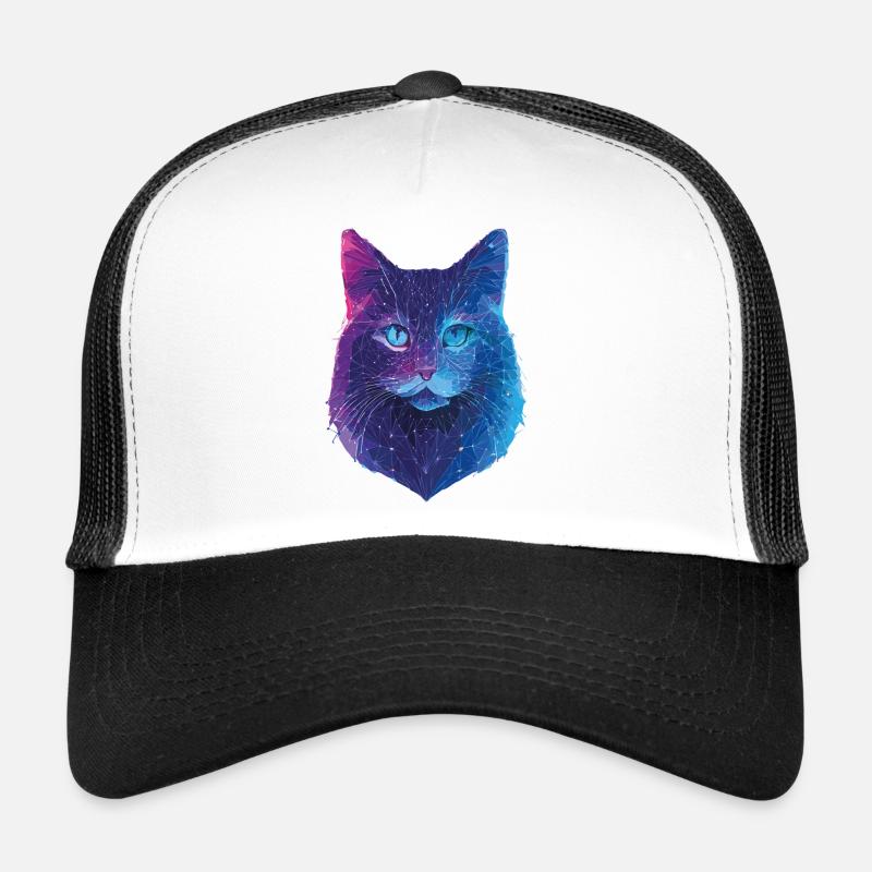Galaktische Katze - Trucker Cap - Weiß/Schwarz