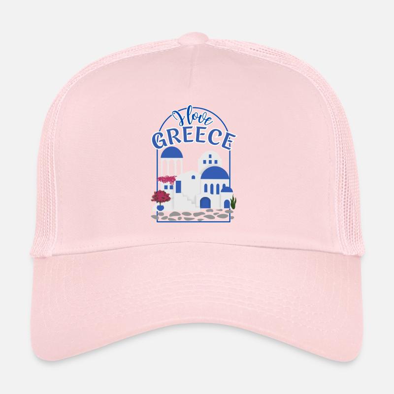 J’aime la Grèce Typographie illustrative Casquette trucker 