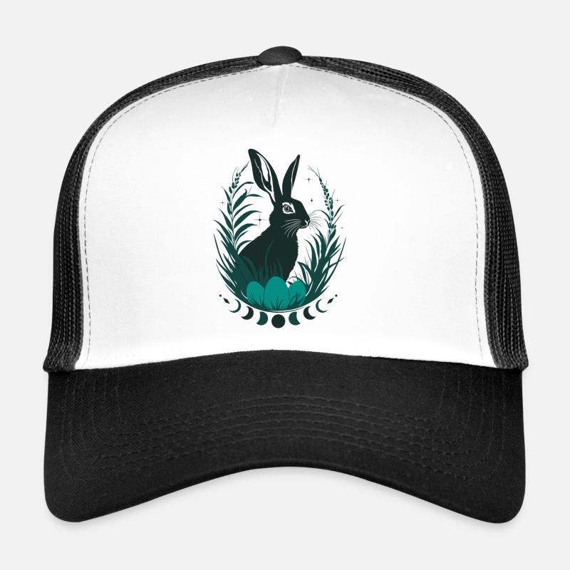Ostara Bunny with Moon Phases Wicca Design Trucker Cap