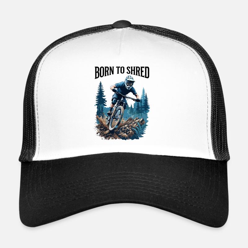 Mountain Biking Forest Trail Action Scene Trucker Cap