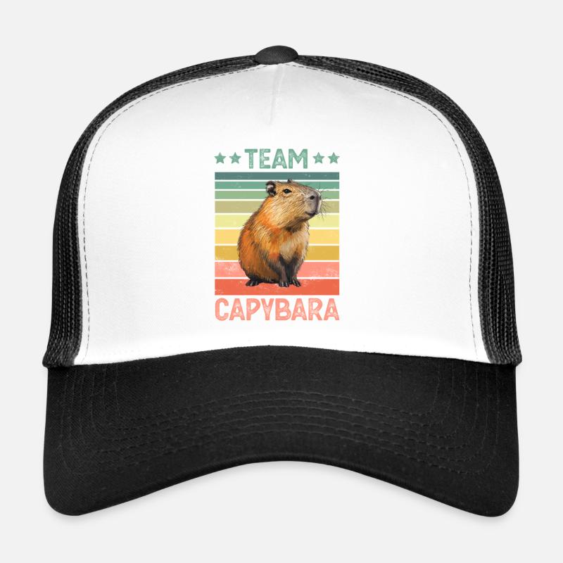 Capybara Wasserschwein - Trucker Cap - Weiß/Schwarz