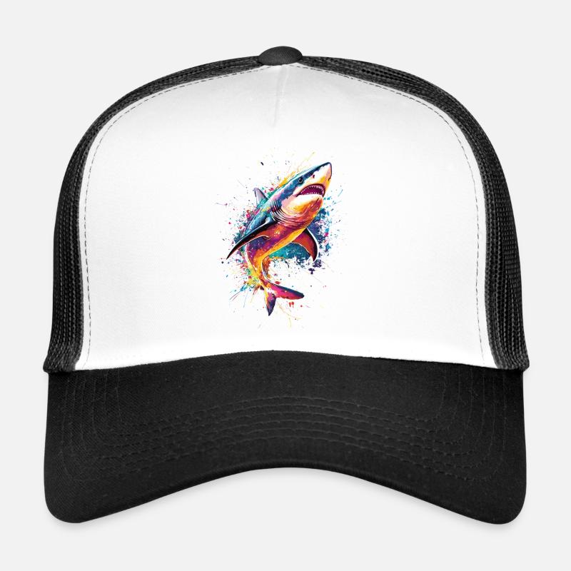 requin pop art couleur colorée Casquette trucker 