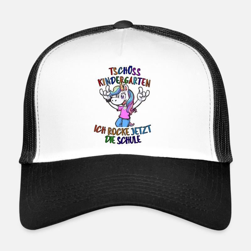 Einhorn mit Spruch und Schulmotto Kindermode Trucker Cap