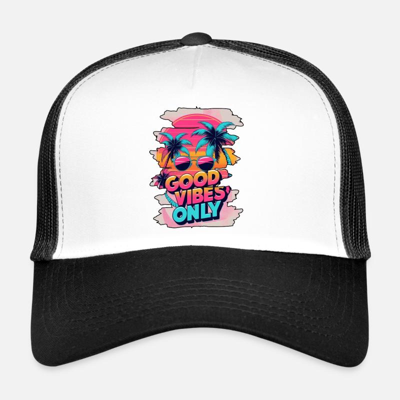GoodVibesOnly - Casquette trucker  - blanc/noir