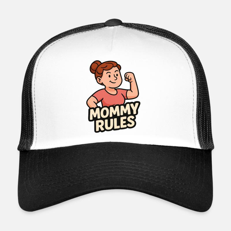 Mommy Rules - Trucker Cap - Weiß/Schwarz