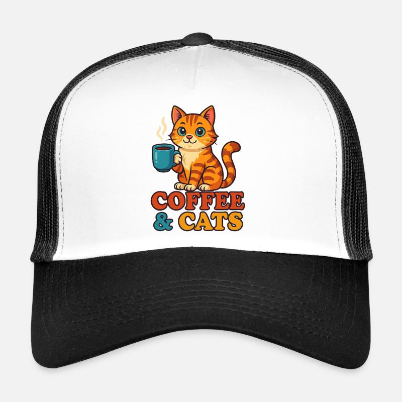 Café et chats – Le début de journée parfait Casquette trucker 