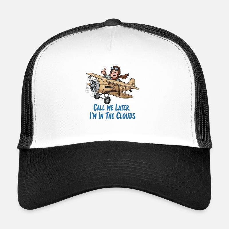 Pilot in the cloudy sky – adventure flyer - Trucker Cap - white/black