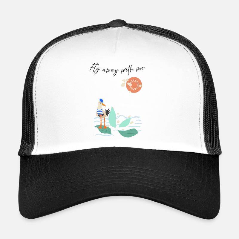 Küstenvogel im Urlaub - Trucker Cap - Weiß/Schwarz