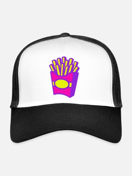 Frites Pop Art - Casquette trucker  - blanc/noir - Devant