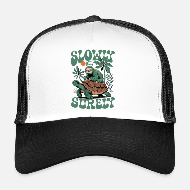 Slowly But Surely Tortoise And Sloth Trucker Cap