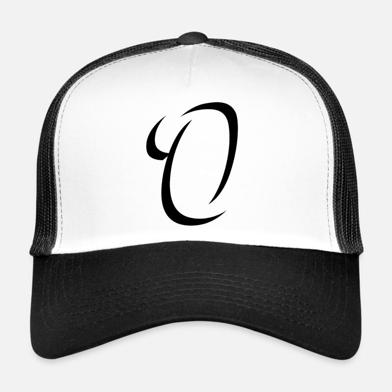 Letter O, Name, der Buchstabe O - Trucker Cap - Weiß/Schwarz
