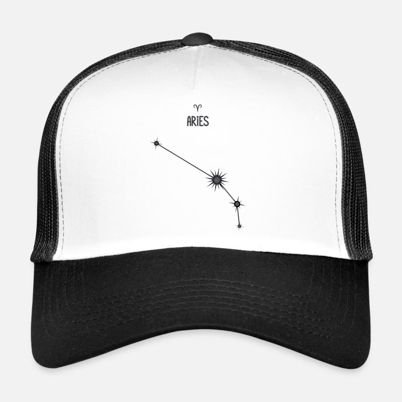 Widder Sternzeichen Sternbild Stern Sternbild Schwarz & Grau Trucker Cap