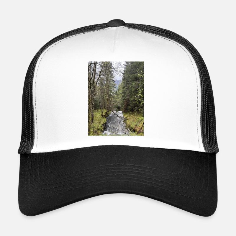 Natural landscape with river and trees Trucker Cap
