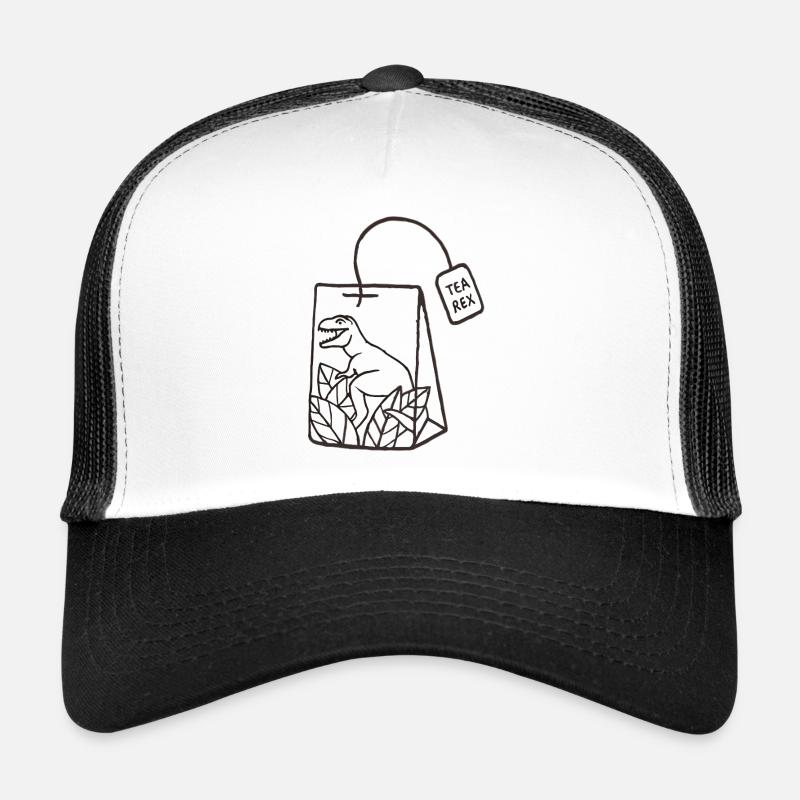 Conception de sachet de thé dinosaure - Casquette trucker - blanc/noir