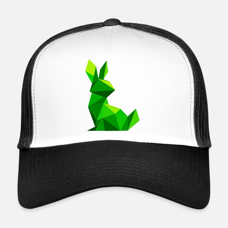 Lowpoly Rabbit - Trucker Cap - white/black