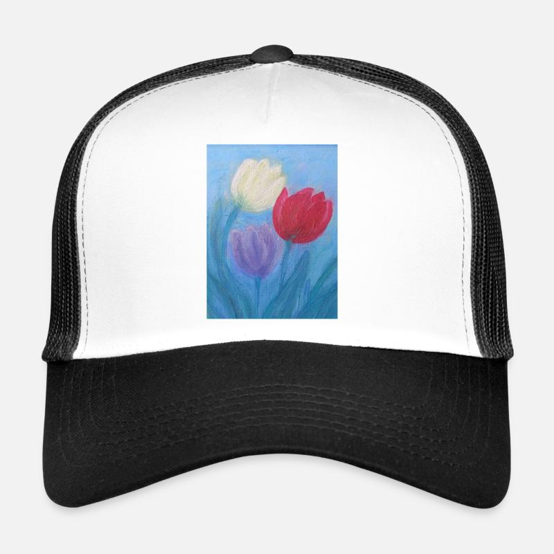 Tulpen Abstrakte Blumen aus lebendigem Acryl Trucker Cap