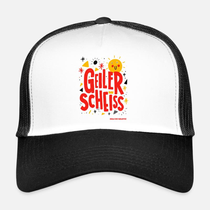 Funny sun face with strong expression Trucker Cap