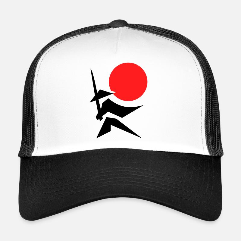 Abstract Image with Samurai Red Black - Trucker Cap - white/black