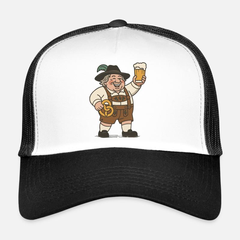 Amateur de bière joyeux à Lederhosen Casquette trucker 